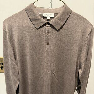 Jack Victor XXL Sweater Polo Brown Long Sleeve Knit Luxury Lightweight